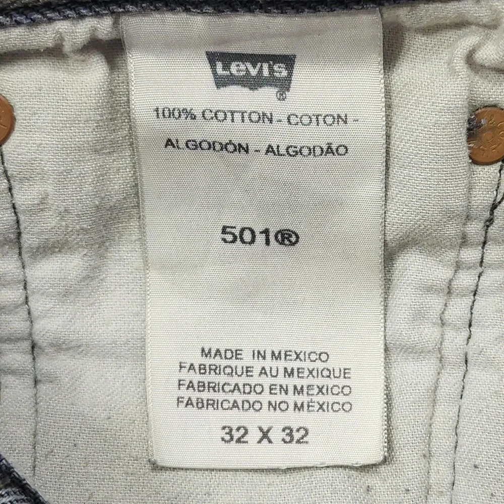 Levi's 501 Jeans Mens 32x30* Black Charcoal Wash Button Fly Straight Leg Denim